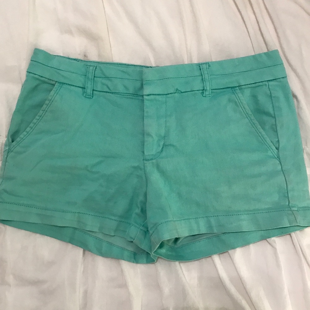 Francesca’s Pool Blue Green Comfy Chino Shorts